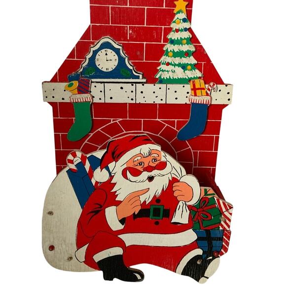 Vintage 1950s 60s Christmas Card Box Santa Chimney Made in Japan - Picture 2 of 9